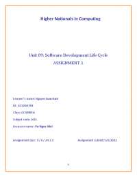 Software Development Life Cycles (1631) in Greenwich University - Docsity