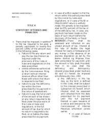 Statutory Offenses and Penalties under the Philippine Tax Code