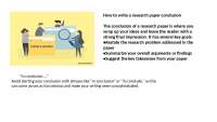 Research Paper Conclusion: Restating Problems, Summarizing Findings, Implications