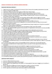 Esercizi di preparazione all'esame di "Economia dell'Impresa Agroalimentare"