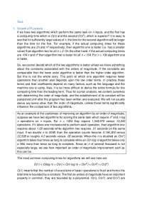 Growth and comparision  of Functions