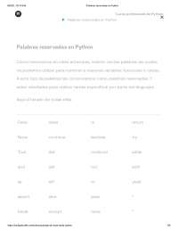Palabras reservadas en Python