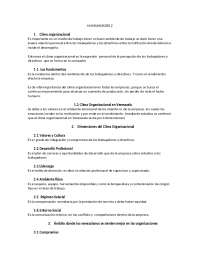 Fundamentos de la Organización: Clima Organizacional, Estrategia y Factor Humano