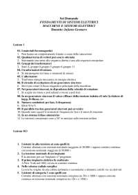 Paniere Fondamenti Sistemi Elettrici, Master A40, Prof. G. Infante