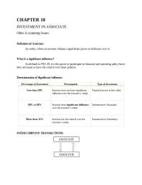 Chapter 18 - Investment in Associate