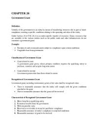 Chapter 26 - Government Grant