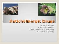 Anti-cholinergic drugs - study notes