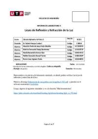 Leyes de Reflexión y Refracción de la Luz - Cálculo en Física 2