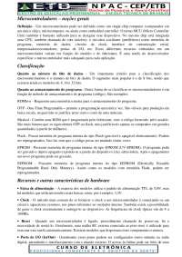 Microcontroladores: Noções Gerais e Características