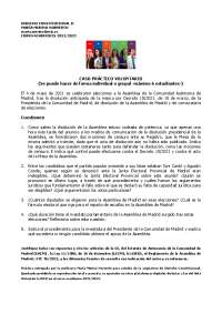 Derecho Constitucional II: Caso Práctico sobre Elecciones en la Comunidad de Madrid