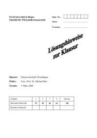 FernUniversität in Hagen Fakultät für Wirtschaftswissenschaft ...