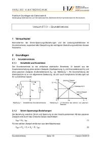 Versuch ET 01 – Grundstromkreis 1 Versuchsziel 2 Grundlagen