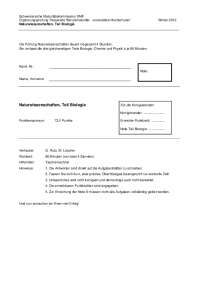 Naturwissenschaften, Teil Biologie