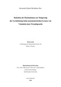 Imitation als Mechanismus zur Steigerung der Lernleistung ...