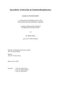 Sprachliche Arbitrarität als Schnittstellenphänomen