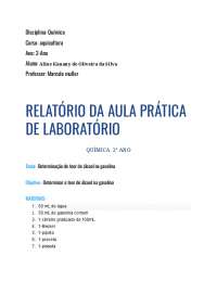 relatorio sobre quimica