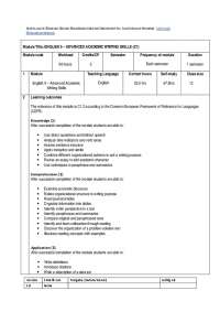 ADVANCED ACADEMIC WRITING SKILLS (C1) Module code ...