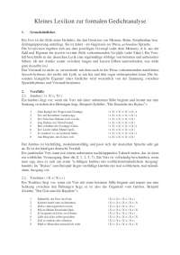 Kleines Lexikon zur formalen Gedichtanalyse