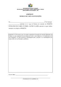 MODELO DE CARTA DE INTENÇÃO PARA PROJETO DE EXTENSÃO