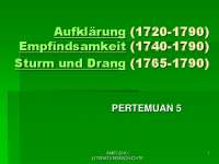 Aufklärung (1720-1790) Empfindsamkeit (1740-1790) Sturm ...