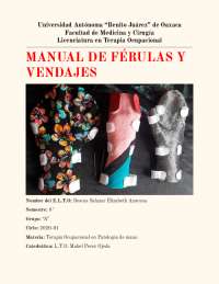 Manual de férulas y vendajes en el área de Terapia Ocupacional