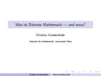Was ist Diskrete Mathematik und wozu?