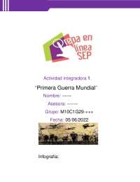 M10S1AI1. MÓDULO 10. Actividad integradora 1. “Primera Guerra Mundial ...