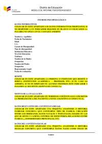 Modelo de informe psicopedagogico Ecuador