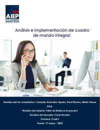 Análisis e implementación de cuadro de mando integral.
