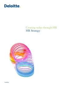Deloitte HR Strategy Framework: Creating Value through HR