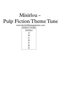 Misirlou - Pulp Fiction Theme Tune: Guitar Transcription and Chords