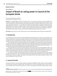 Brexit's Impact on Voting Power in EU Council: A Banzhaf Index Analysis