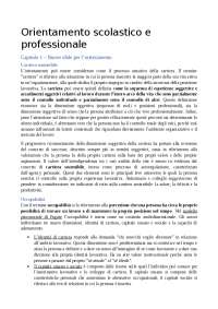 Riassunto manuale Orientamento scolastico e professionale