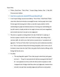 This Is Water: David Foster Wallace's Commencement Address on Truth and Judgement