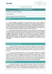 TRABALHO SOBRE INOVAÇÃO E ESTRATÉGIA