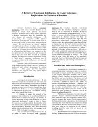 A Review of Emotional Intelligence by Daniel Goleman