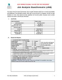 Job Analysis Questionnaire (JAQ)