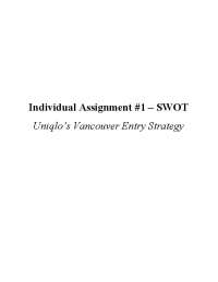 SWOT Uniqlo's Vancouver Entry Strategy