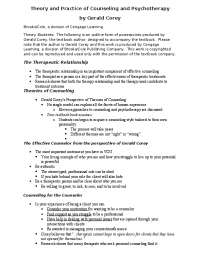 Theory and Practice of Counseling and Psychotherapy By Gerald Corey