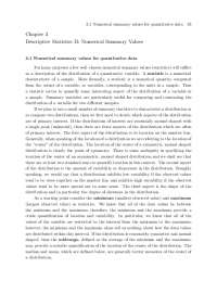 Chapter 3 Descriptive Statistics II: Numerical Summary Values