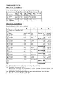 Microsoft Excel: Practical Exercises