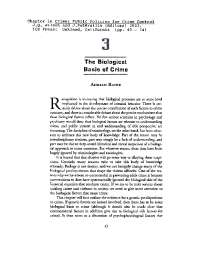 The Biological Basis of Crime: Genetic and Psychophysiological Factors
