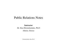 Public Relation Theories - Dr. Ilias Hristodoulakis