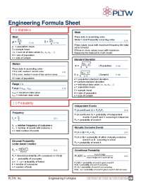 Formula Sheet For Engineering | Cheat Sheet Engineering | Docsity