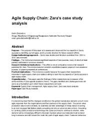 Agile Supply Chain: Zara's case study analysis