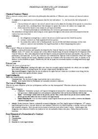 PRINCIPLES OF PRIVATE LAW SUMMARY CONTRACTS ...