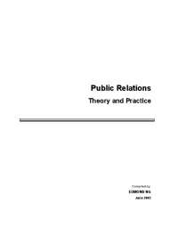 Theory and Practice of Public Relations