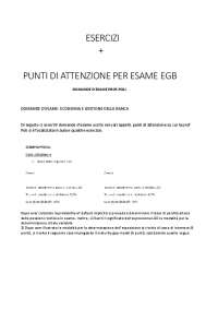 Esercizi e domande d'esame EGB