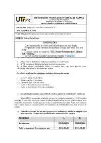 Questionário e Exercícios sobre Análise Econômico-Financeira: TIR, TMA e Investimento