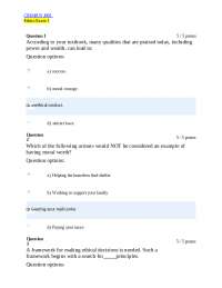 CRIMJUS J06S Ethics Exam 1 Questions and Answers Verified